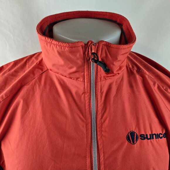 Sunice Jacket Mens Medium Orange Red Half Zip Windbreaker Weather Golf Pullover - Picture 2 of 9